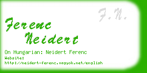 ferenc neidert business card